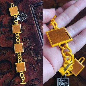 Vintage 60s Yellow & Brown Deadstock Bracelet